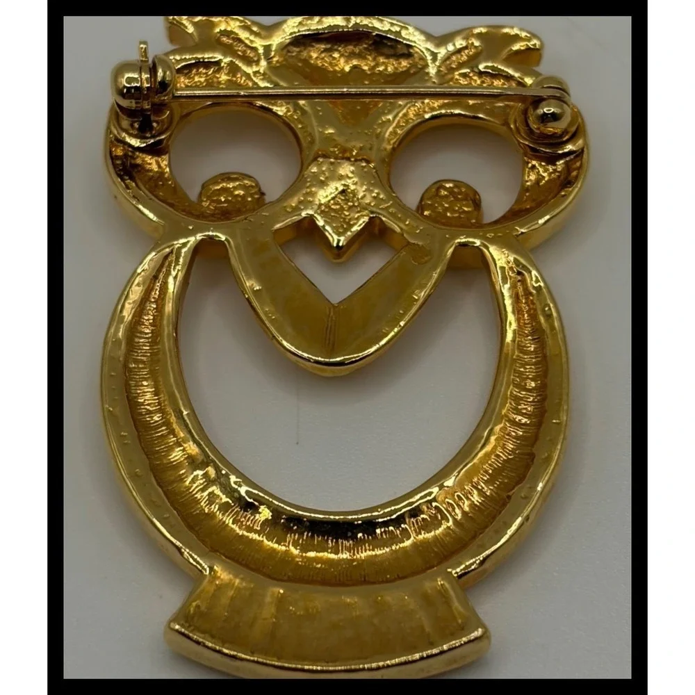 Unbranded Owl Brooch Women Small Gold Tone Textured Open Body Bird Jewelry